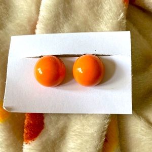 🍁 Vintage Orange Clip Earrings 🍁